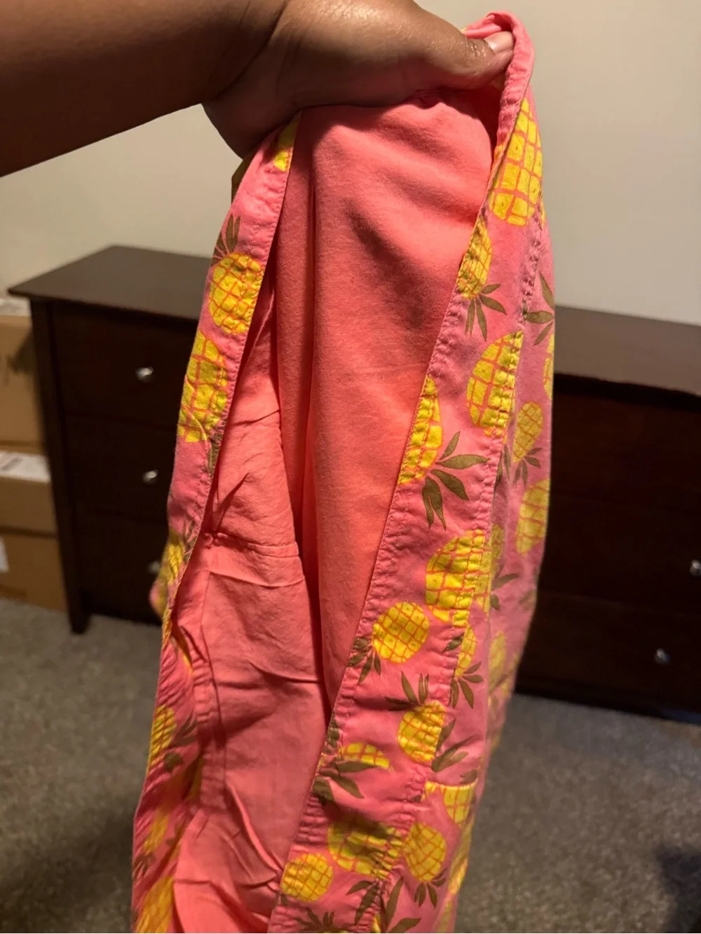 Summer Pineapple Print Pink Mini Skirt